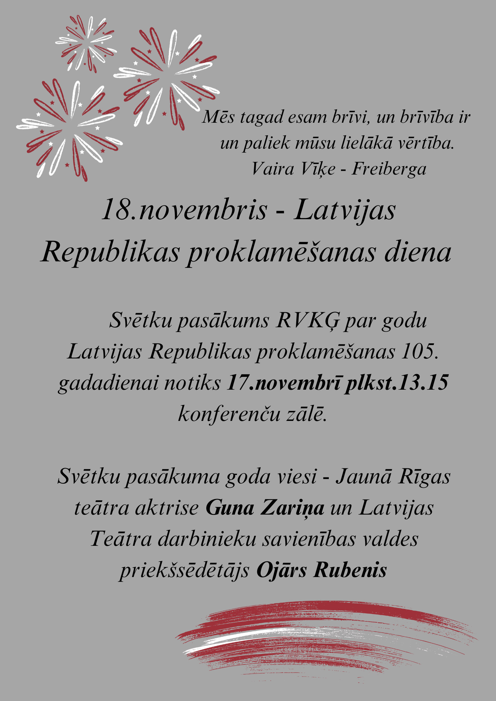 2023. gada 18. novembris plakāts